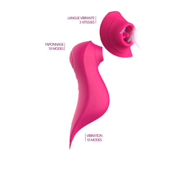 Le vibromasseur stimulateur Fuschia 3 en 1 